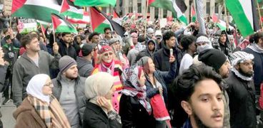 شعوب دول العالم خرجت بمظاهرات للتنديد بالأعمال الاجرامية للإحتلال الإسرائيلى ضد المدنيين الفلسطينيين