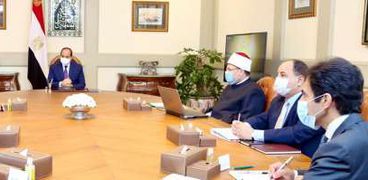 الرئيس عبد الفتاح السيسي خلال الاجتماع اليوم