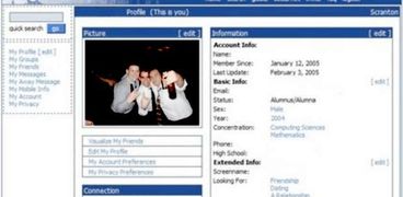 موقع "The Facebook" القديم قبل تغيير اسمه