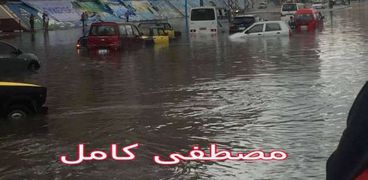 أمطار غزيرة في شوراع الإسكندرية منذ عامين