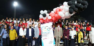 أثناء الاحتفالات بانطلاق شعلة أولمبياد الطفل