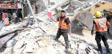 آثار الدمار الذى لحق بقطاع غزة نتيجة القصف الإسرائيلى