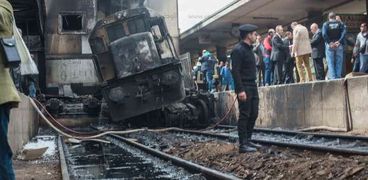 صورة من حادث قطار محطة مصر