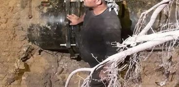 اعمال اصلاح الصرف الصحي بقرية سرابيوم