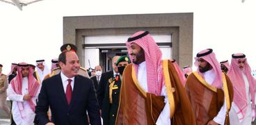 الرئيس عبد الفتاح السيسي وولي العهد السعودي محمد بن سلمان خلال قمة جدة