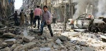 جانب من آثار القصف على حلب