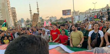 مظاهرة سلمية لدعم فلسطين بالمنصورة