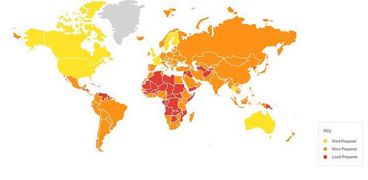 خريطة للعالم توضح مدى استعداد كل بلد لمواجهة المرض