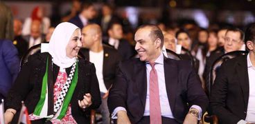 المستشار محمود فوزي ووزيرة التضامن الاجتماعي