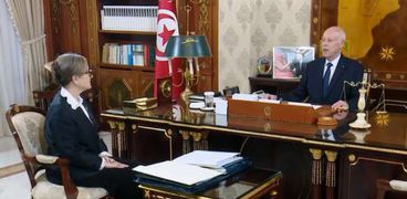 لقاء الرئيس التونسي قيس سعيد بنجلاء بودن