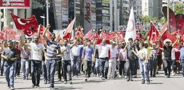 جانب من المظاهرات المؤيدة للرئيس التركى 