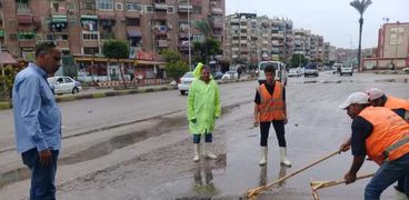 سحب مياه الأمطار في بورسعيد