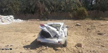 حادث انقلاب سيارة ملاكي بالوادي الجديد