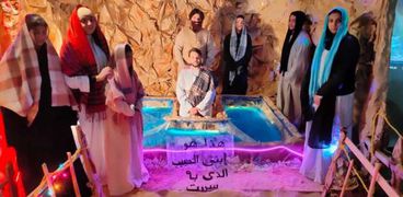تجسيد معمودية المسيح بكنيسة الانبا بيشوي بالمنيا