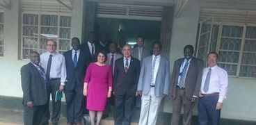 وزير الرى ونظيره الأوغندي والسفيرة المصرية