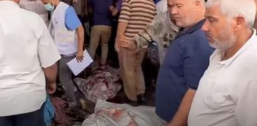 جثث الشهداء في أحد مستشفيات غزة