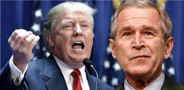 الرئيس الأمريكي الأسبق جورج بوش والرئيس الحالي ترامب