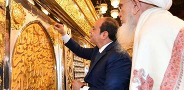 الرئيس السيسي خلال افتتاح تطوير مسجد وضريح الحسين