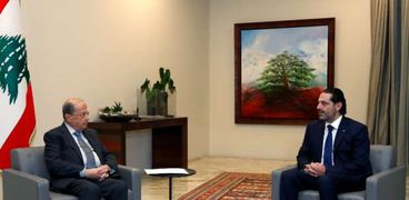 رئيس الوزراء اللبناني المكلف سعد الحريري مع الرئيس ميشال عون