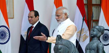 الرئيس عبدالفتاح السيسي أثناء زيارته للهند