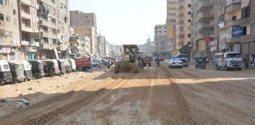 أعمال التطوير في شارع أحمد عرابي بشبرا الخيمة