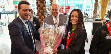 التضامن تستقبل بعثة المنتخب المصري للكرة النسائيه للأولمبياد الخاص بالورود