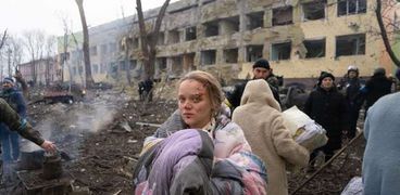 آثار قصف روسي على مدينة ماريوبول
