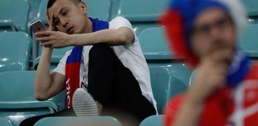 مشجع روسي عقب خسارته منتخبه من كرواتيا في دور ربع النهائي بمونديال 2018