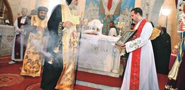 البابا تواضروس خلال الاحتفال بـ«أحد السعف» فى كنيسة ماريناأقب