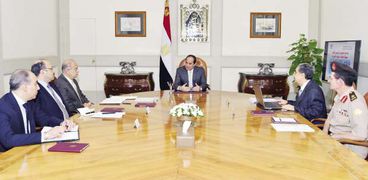 الرئيس السيسى خلال اجتماعه برئيس الوزراء ووزير الكهرباء