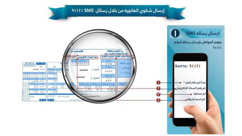 رسالة sms الكهرباء