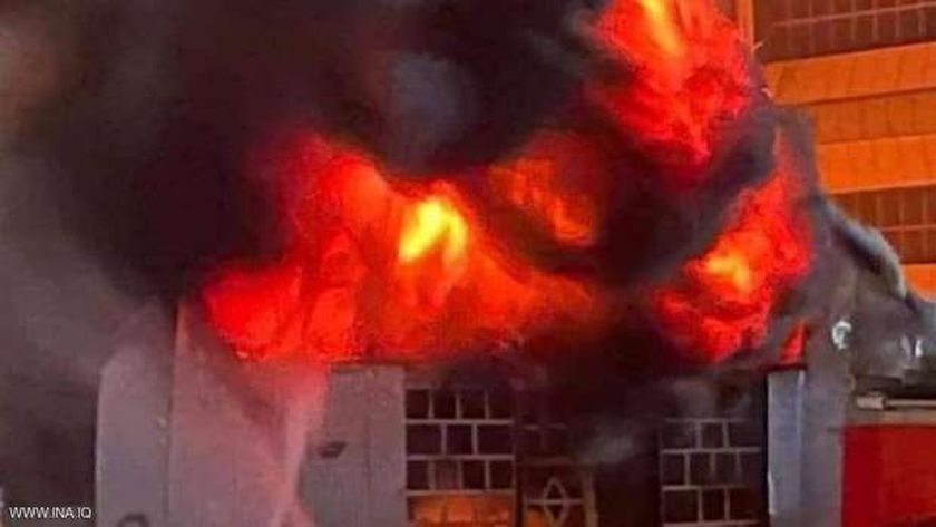 حريق مستشفى الحسين التعليمى بالعراق