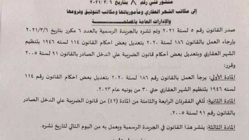 صورة اعرف موقف شقتك قبل تحديد قيمة التسجيل.. منشور جديد من الشهر العقاري – مصر