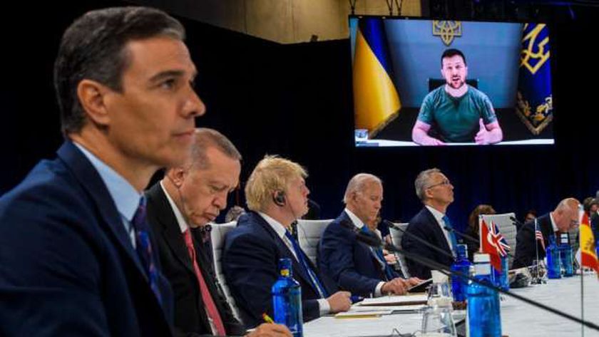 الرئيس الأوكراني خلال حديثه مع قادة الناتو