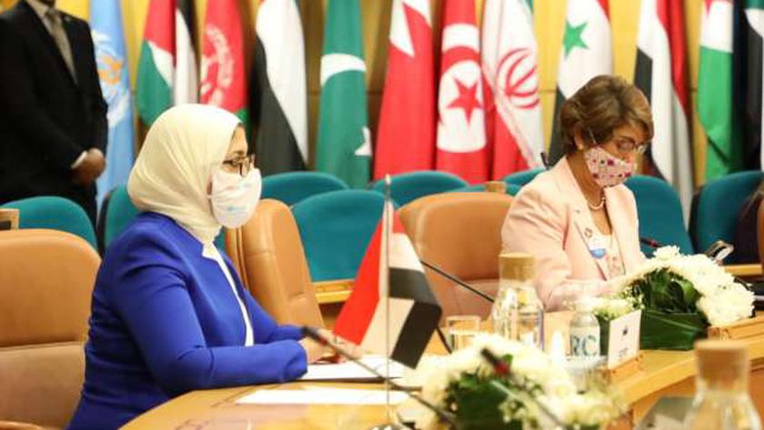 وزيرة الصحة خلال مشاركتها في اجتماع المكتب الإقليمي لمنظمة الصحة العالمية أمس
