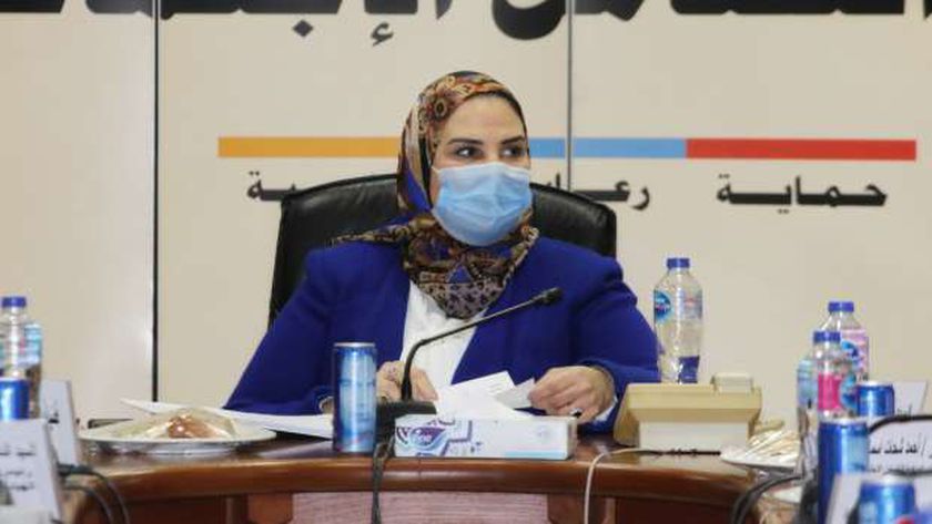 وزيرة التضامن خلال اجتماع مجلس إدارة بنك ناصر الاجتماعي