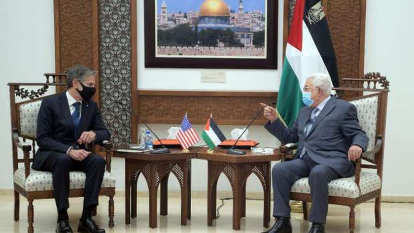 لقاء الرئيس الفلسطيني محمود عباس بوزير الخارجية الأمريكي أنتوني بلينكن