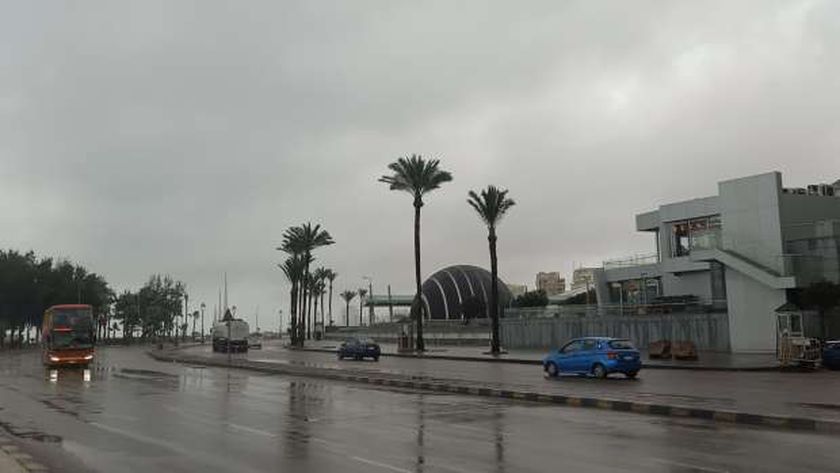 الأمطار المتساقطة على محافظة الإسكندرية